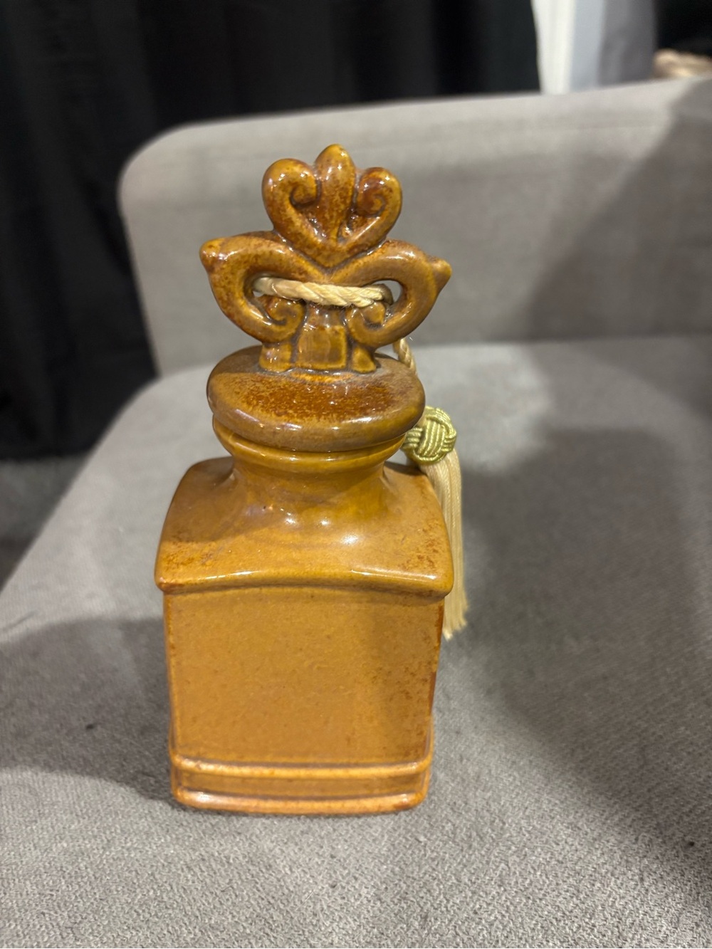 Amber Brown Decorative Bottle with Tassel